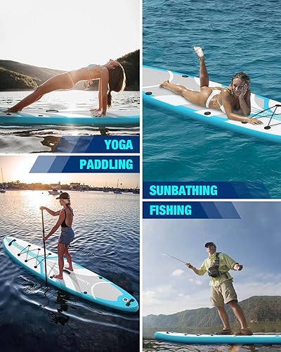 Miniatura 7 de Acooday Tabla de remo inflable para adultos, tablas de remo extra anchas de 11 x 33 x 6 pulgadas con soporte para cámara GoPro, tabla de remo