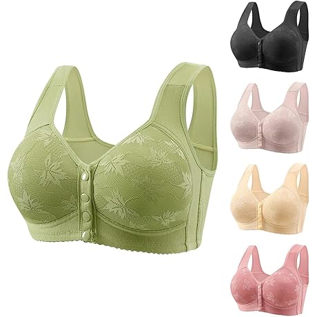 Daisy Bras for Older Women Front Closure Bras No Underwire Front Snap...