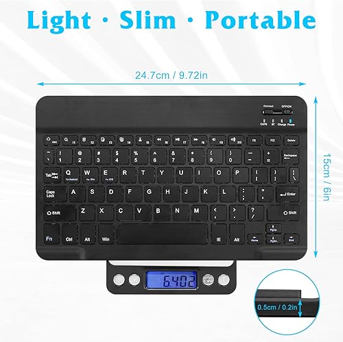Miniatura 6 de Combo de teclado y mouse Bluetooth recargable, teclado ultradelgado de tamaño completo y mouse ergonómico para Lenovo Tab M10 HD Gen 2 y todos los