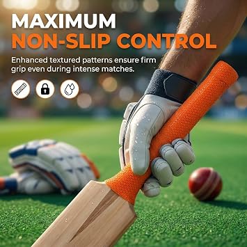 KNK Cricket Bat Grips, Textured Rubber, Universal Fit, Multiple designs