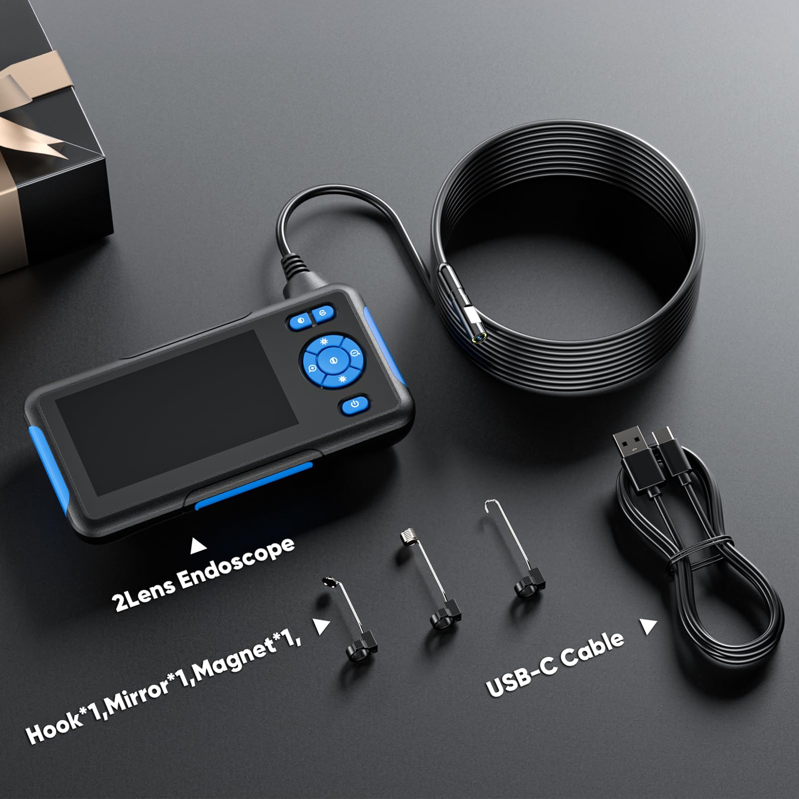 T TAKMLY Endoscope Camera with Light, Dual Lens 4.3'' Inspection Camera, 1080P HD Borescope, IP67 Waterproof Snake Camera for Inspecting Walls, Vents, Automotive Engines, Pipes, 16.4FT — Amazon image 8