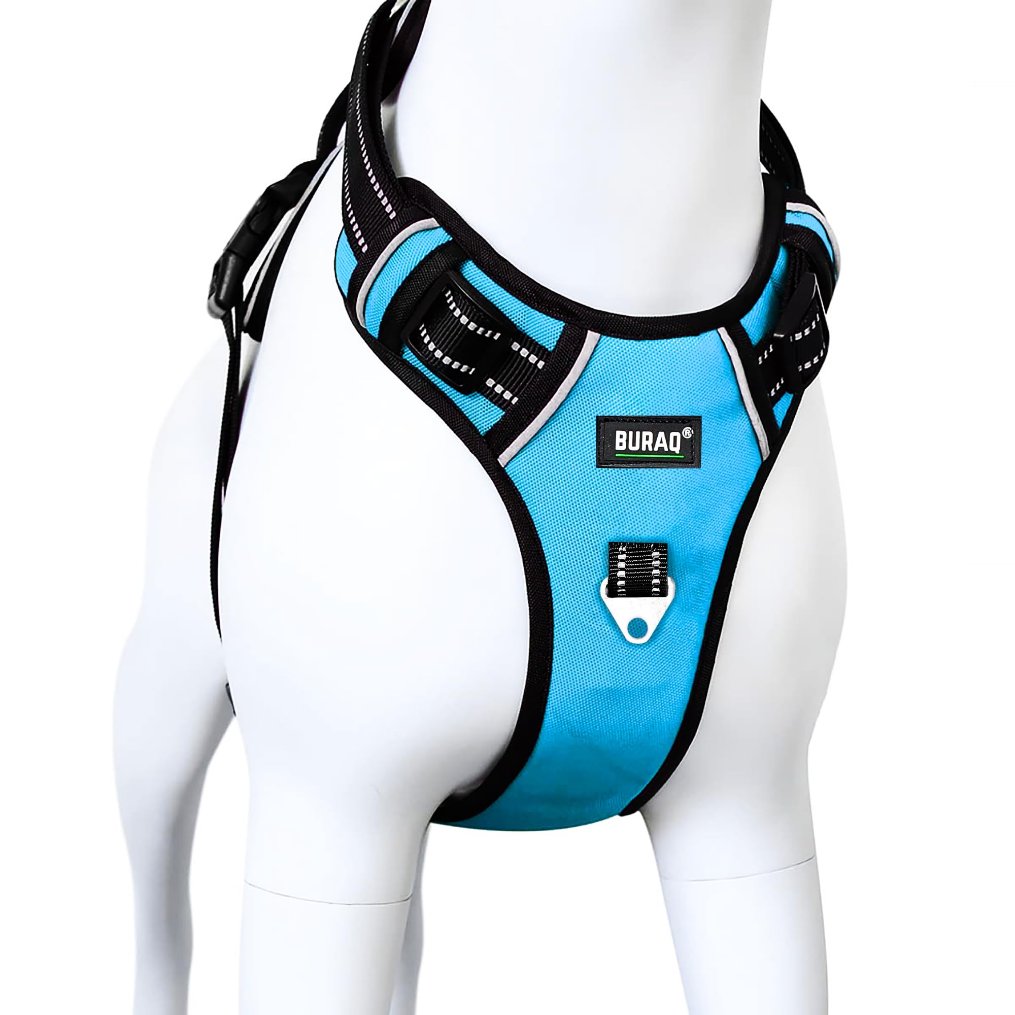 BURAQ Dog Harness | No Pull Dog Belt | Reflective Dog Vest Oxford Fabric | Soft Padded Easy Control Dog Chest Belt | No More Pulling Or Choking | For Large Medium Small Dogs, Blue