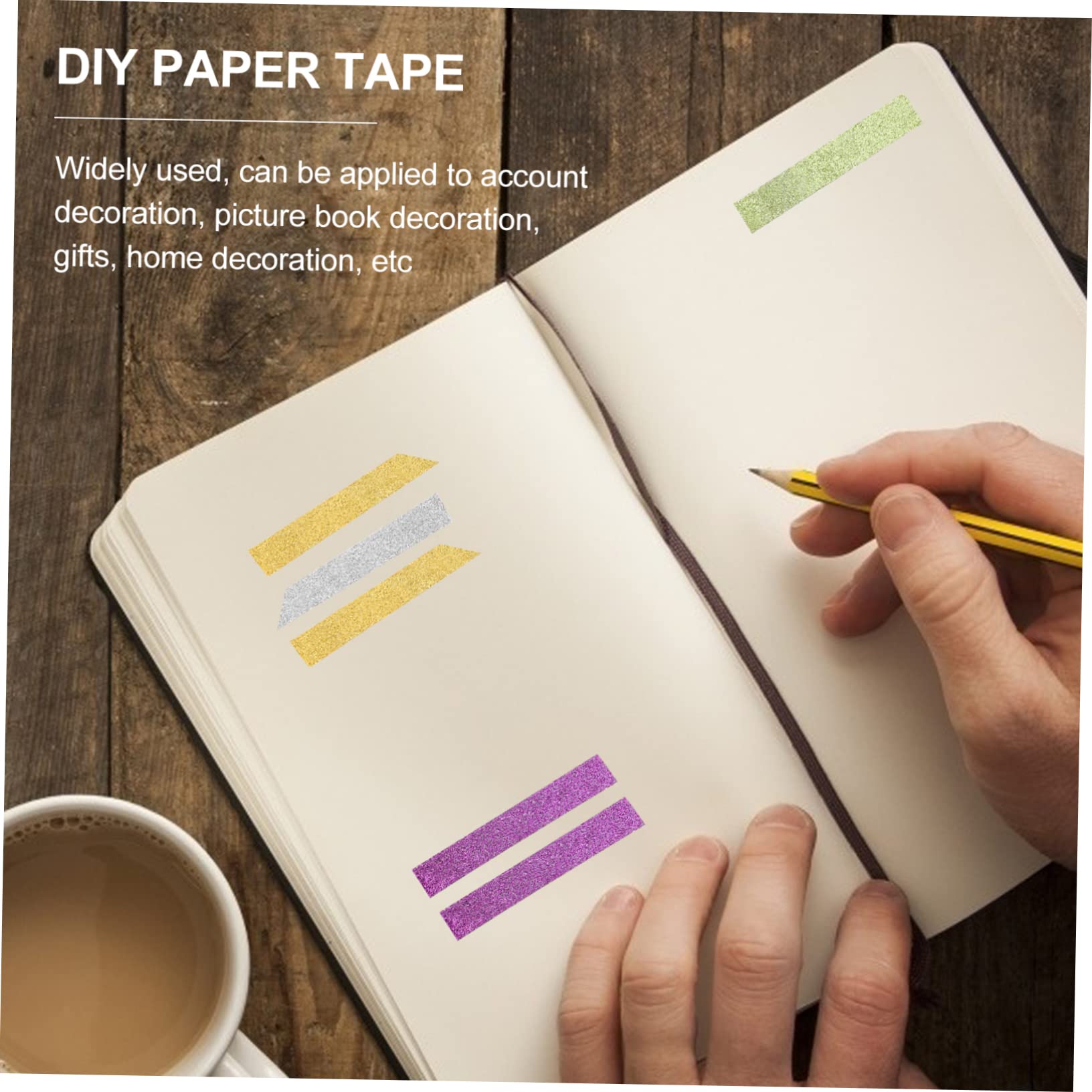 STOBOK 24 Nastro Adesivo Decorativo Washi Tape Glitterato Nastro Carta Per Scrapbooking e Decorazioni Fai Da Te Per Album Fotografici e Decorazioni Per Feste