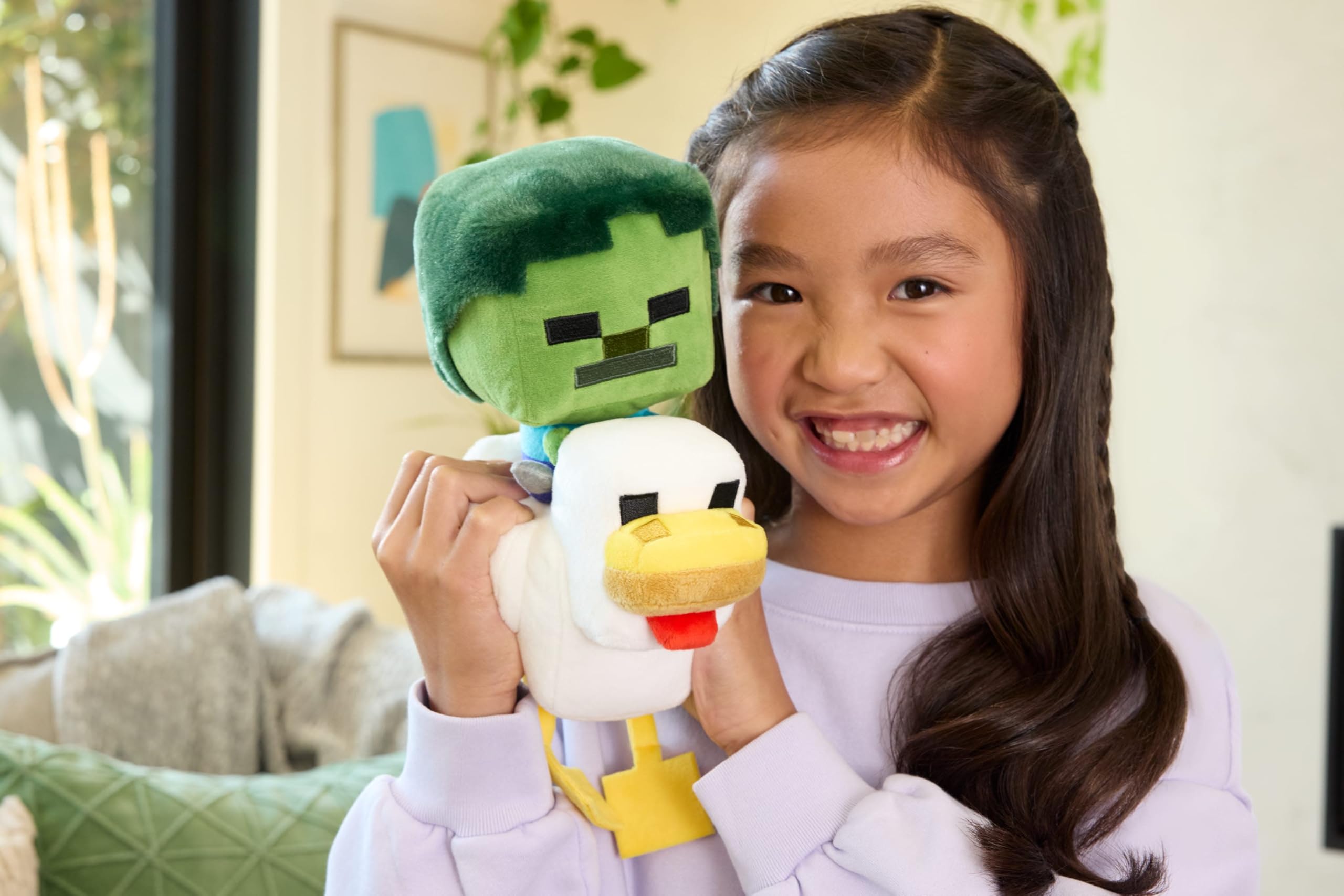 Amazon.com: Mattel Minecraft Plush Zombie Chicken Jockey Toy