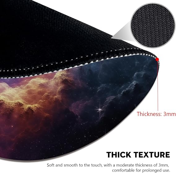 Galactic Nebula Starscape Mouse Pad - Explore The Universe from Your Desk, Stitched Edges Non-Slip Rubber Base Mouse Pads for Computers Laptop