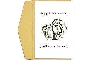 9th Anniversary Card for Husband Wife - Funny Willow Wedding Anniversary Card