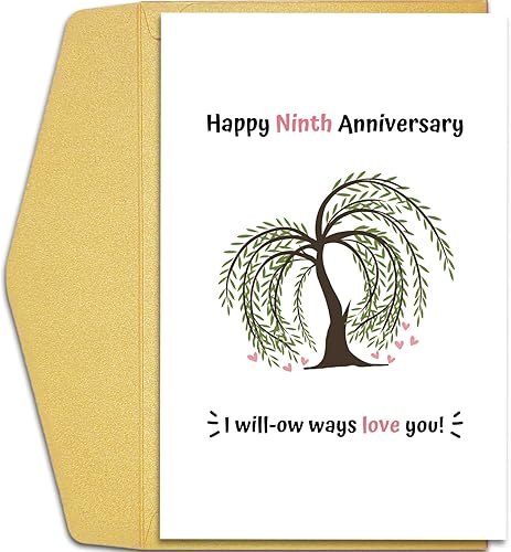 Miniatura 9 de Qiliji Tarjeta de 4 aniversario para marido y esposa, divertida tarjeta de aniversario de 4 aniversario de boda, tarjeta de juego de palabras de