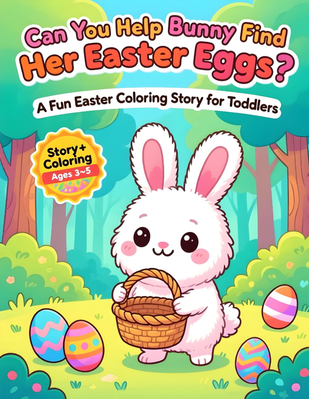 Can You Help Bunny Find Her Easter Eggs?: A fun Easter coloring story for toddlers