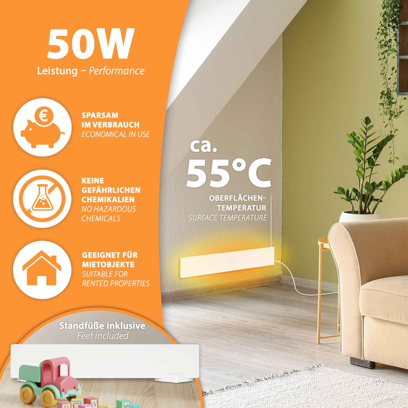 Anti-moisissure, efficace contre la moisissure, sans produits chimiques, système de chauffage modulaire de 50 à 250 W