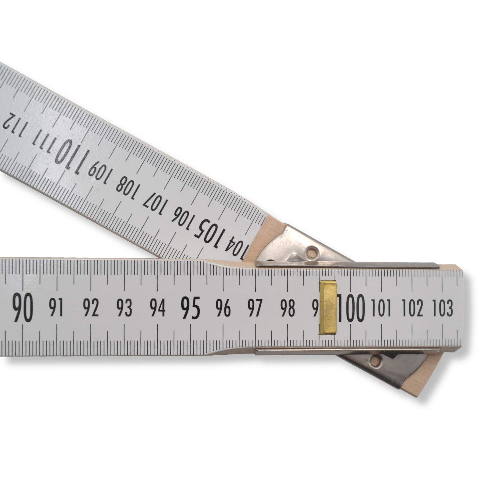 DEWEPRO® Metro speciale 3 m con suddivisione duplex – Metro in legno da 500 cm – Metro in legno duro di colore bianco