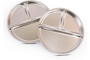 Stainless Steel Bariatric Portion Control Plates | 3-Compartment Divided Plates for Adults...