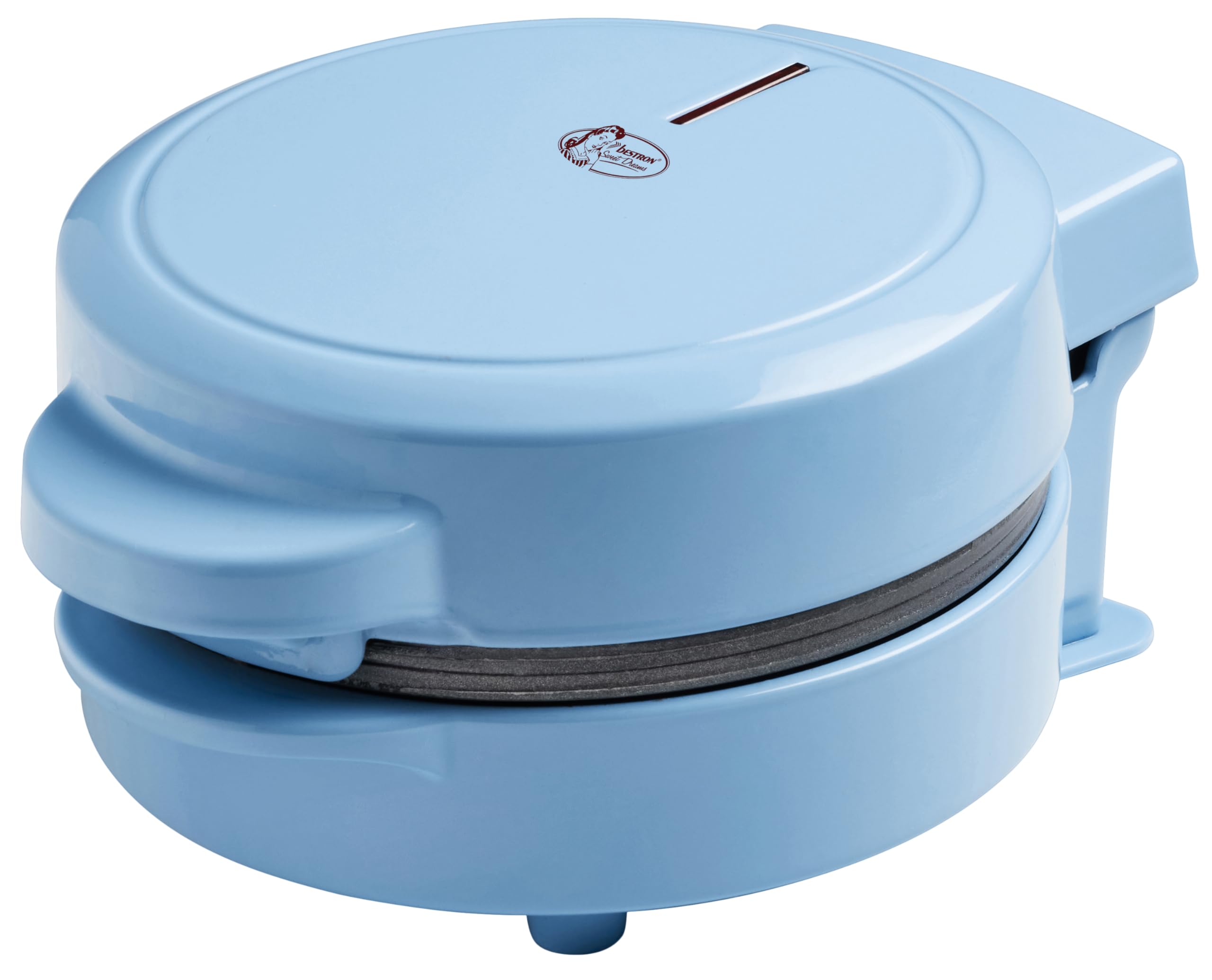 Bestron Mini gofrera, Gofrera para con estampado de copos de nieve con revestimiento antiadherente, para fiestas de cumpleaños infantiles, celebraciones familiares, Pascua o Navidad, color: azul