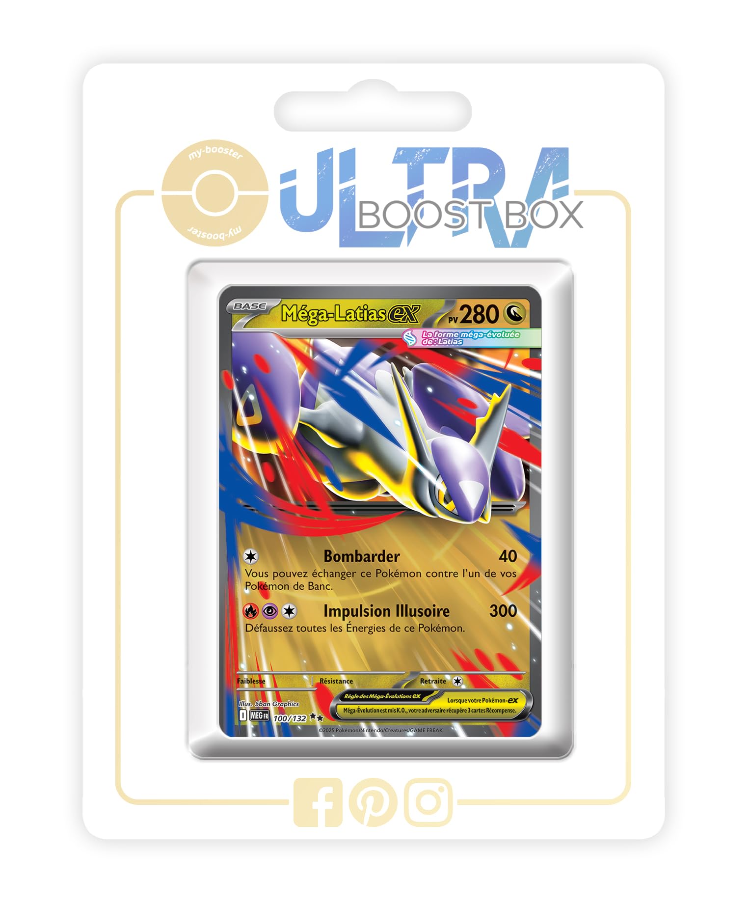 Méga-Latias ex 100/132 - Myboost X Méga-Évolution 1 - Coffret de 10 Cartes Pokémon Françaises