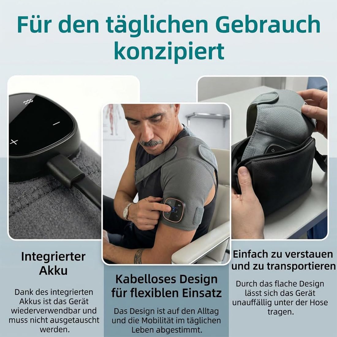 Hewelth Triple Method Schulter-Massagegerät, Relevo 3-in-1 Schultermassager, Tragbarer, Ergonomisch, Unisex, Schultermassage Gerät Mit Wärme, Schluss Mit Schulterschmerzen Linderung in Minuten (#1)