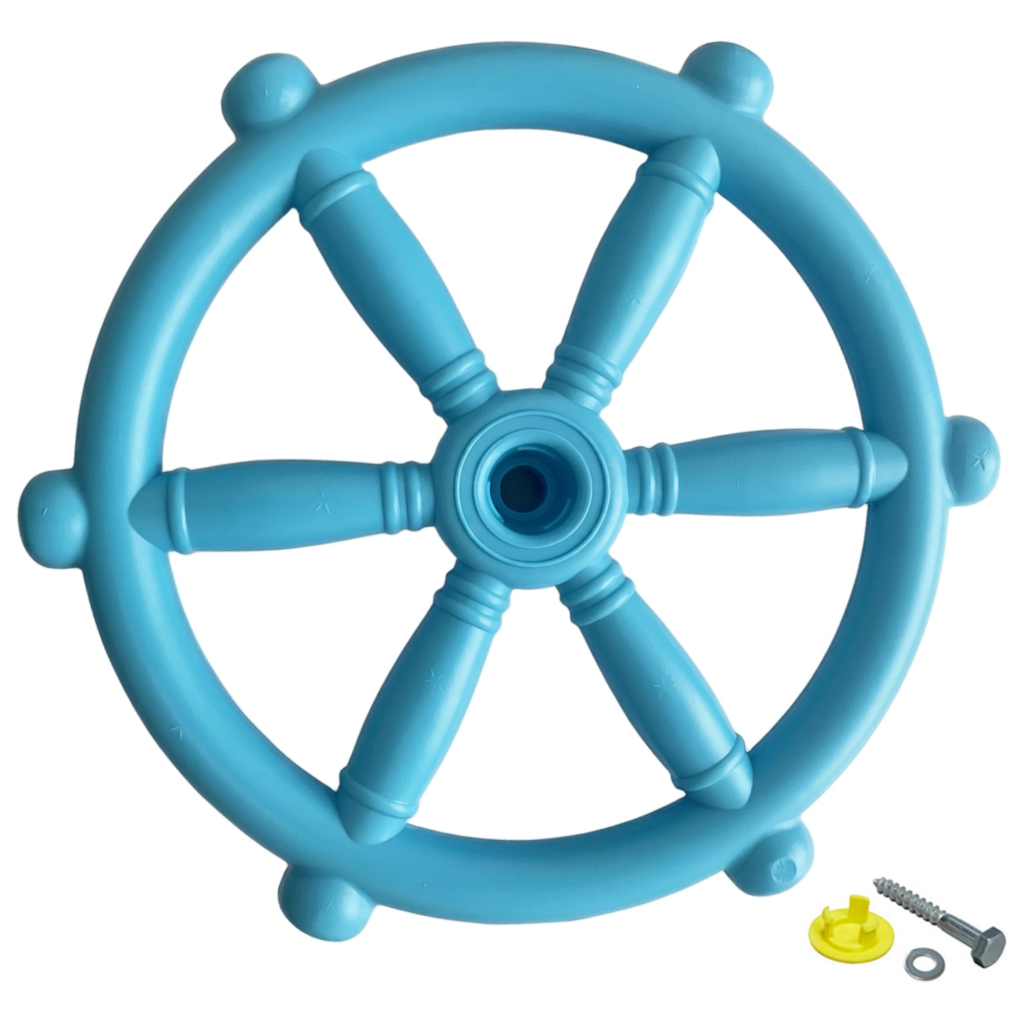 Temeemeg Playground Steering Wheel Plastic Steering Wheel Toy Swing Set Accessories For Kids Outdoor Playground, Sky Blue
