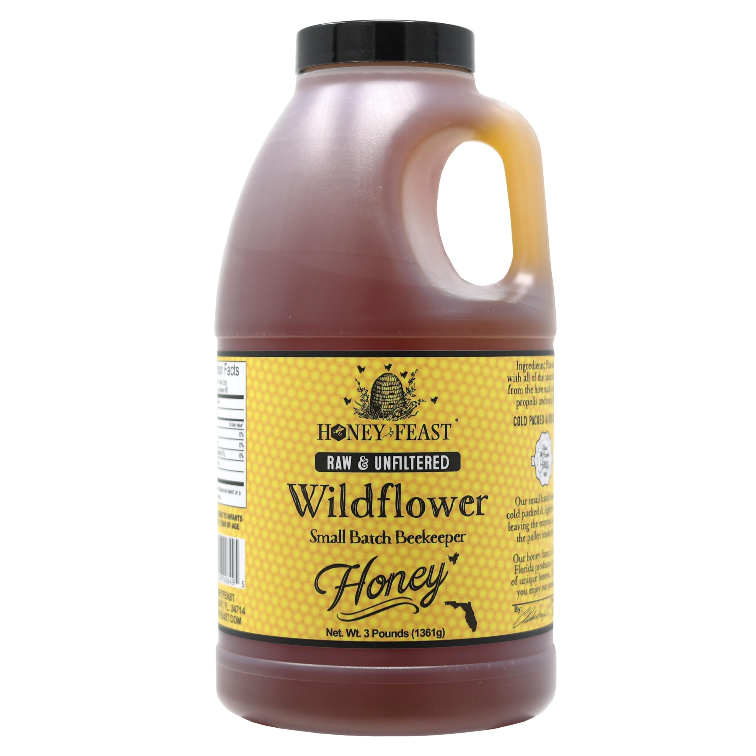 HONEY FEAST 3 Pounds Raw Wildflower Honey | from American Organic floral sources