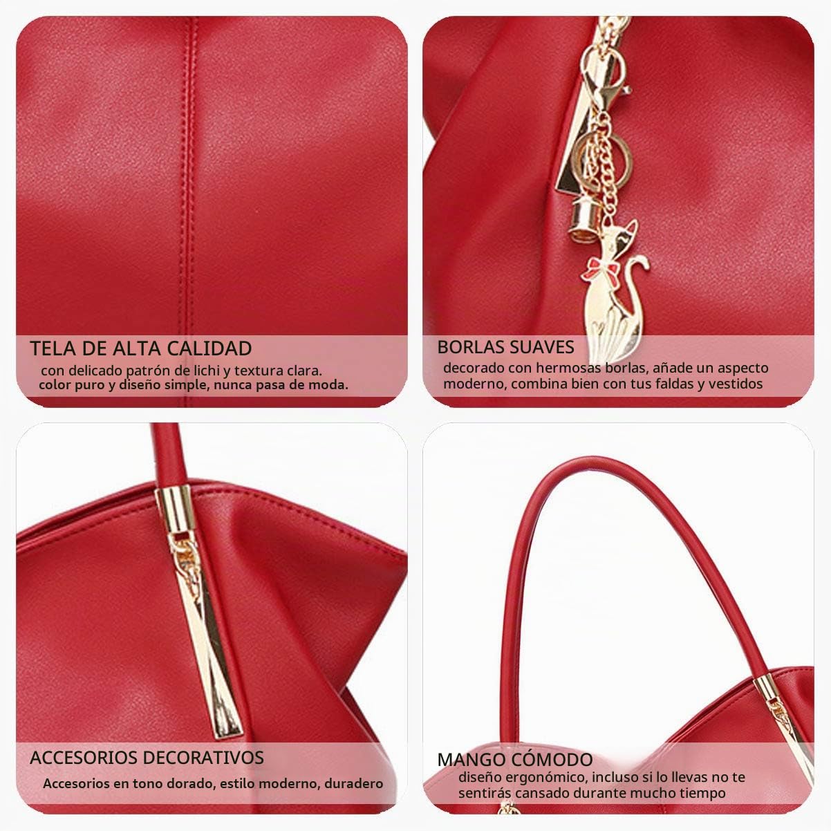 BUKESIYI Bolsos Mujer Bolso Bandolera Grandes Fiesta Casual Bolsos PU Cuero Piel ES77218