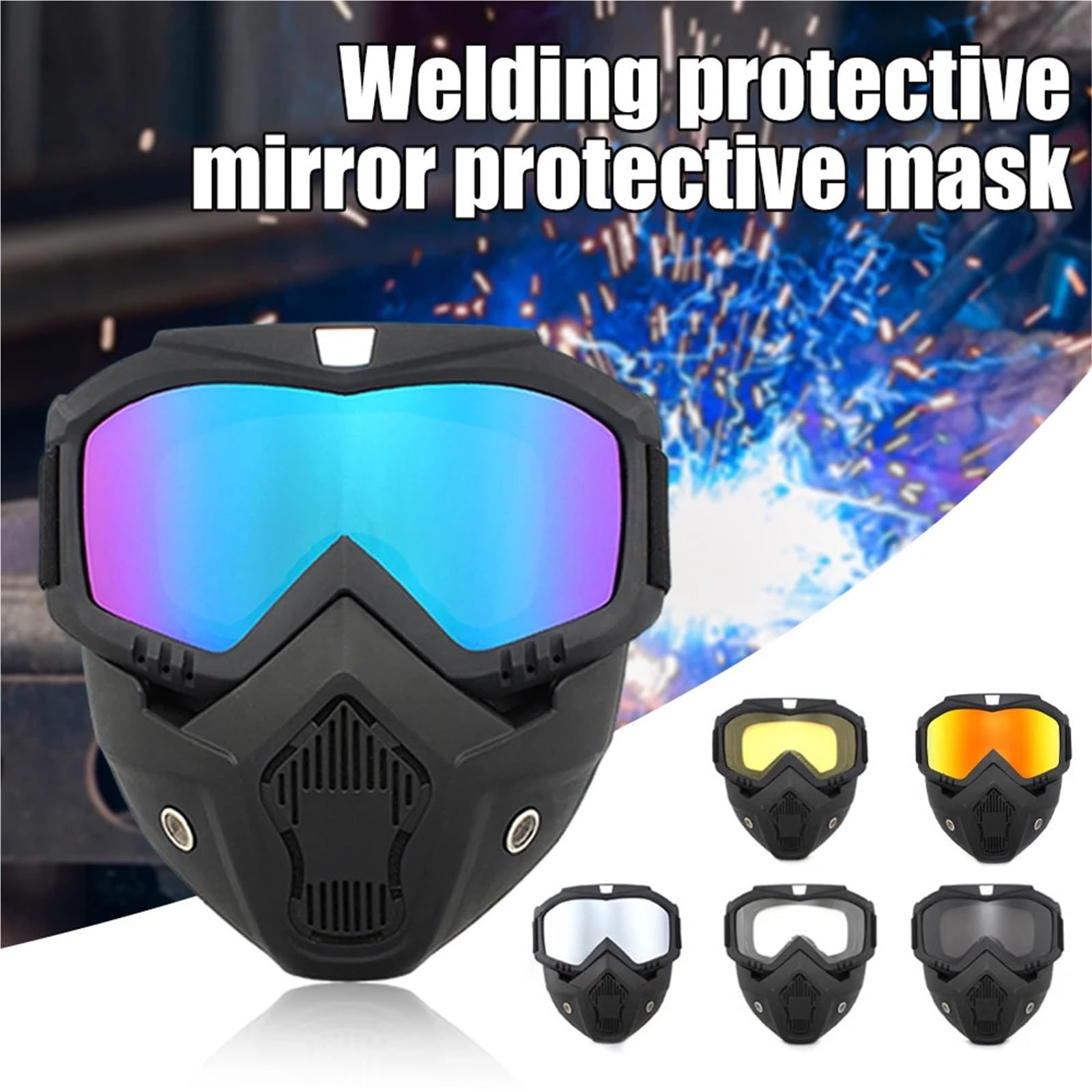 Casco de soldadura con atenuación automática montado en la cabeza - Gafas con filtro antideslumbrante for equipo de protección de soldador(Grey)