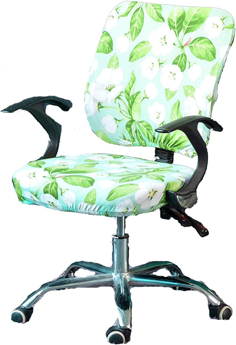 Perktail Removable Office Chair Cover with Floral Pattern