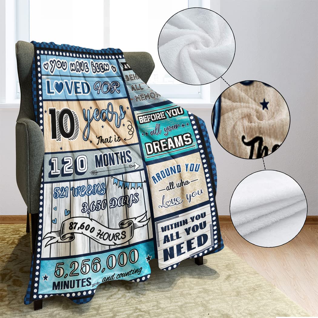 10th Birthday Blanket For Boys - Super Soft & Warm, 50x60 Inches, Digital Heartwarming Design - View #12