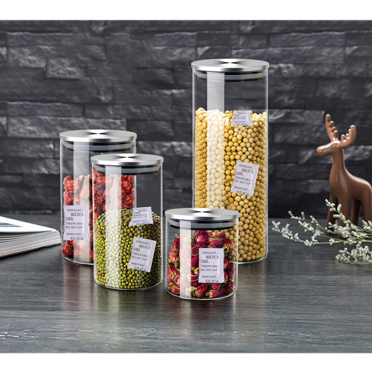 Bolsas de Gel de Sílice Sachets Desecante Pequeño Paquete de 100