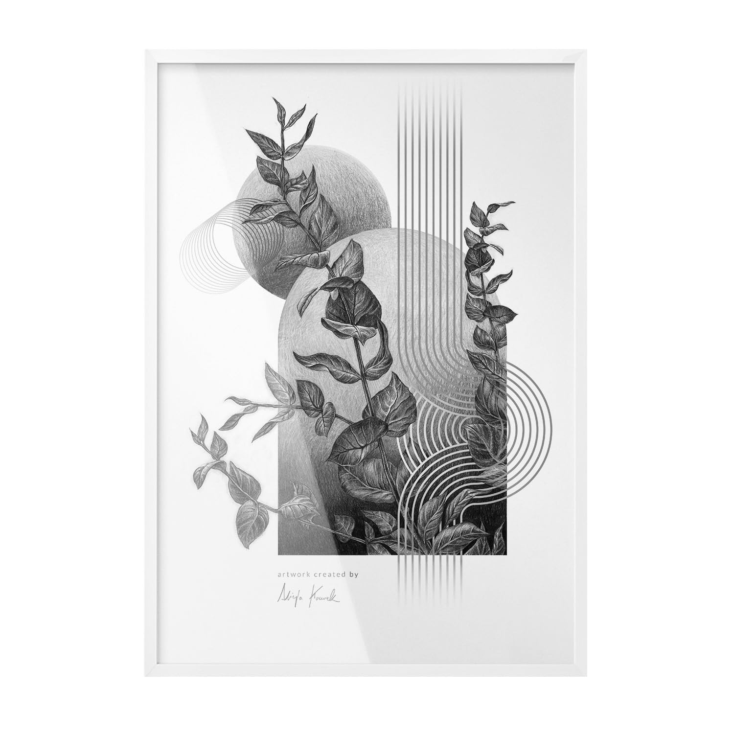Marco de Fotos Marco para Póster 70x100 cm Blanco Oficina Salon En la Pared Decoración del Hogar Decoración de Interiores para Colgar Colgante PVC Simétrico Plástico - Visión Artística