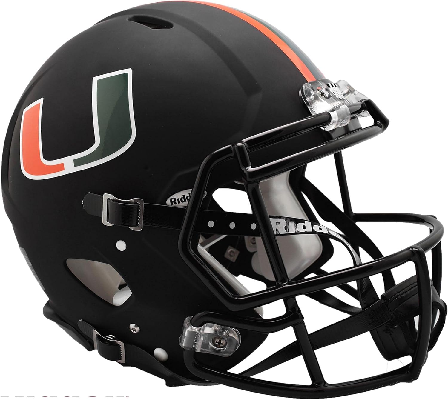 NCAA Miami Hurricanes Helmet Full Size AuthenticHelmet Authentic Full Size Speed Style Miami Nights Design, Team Colors, One Size