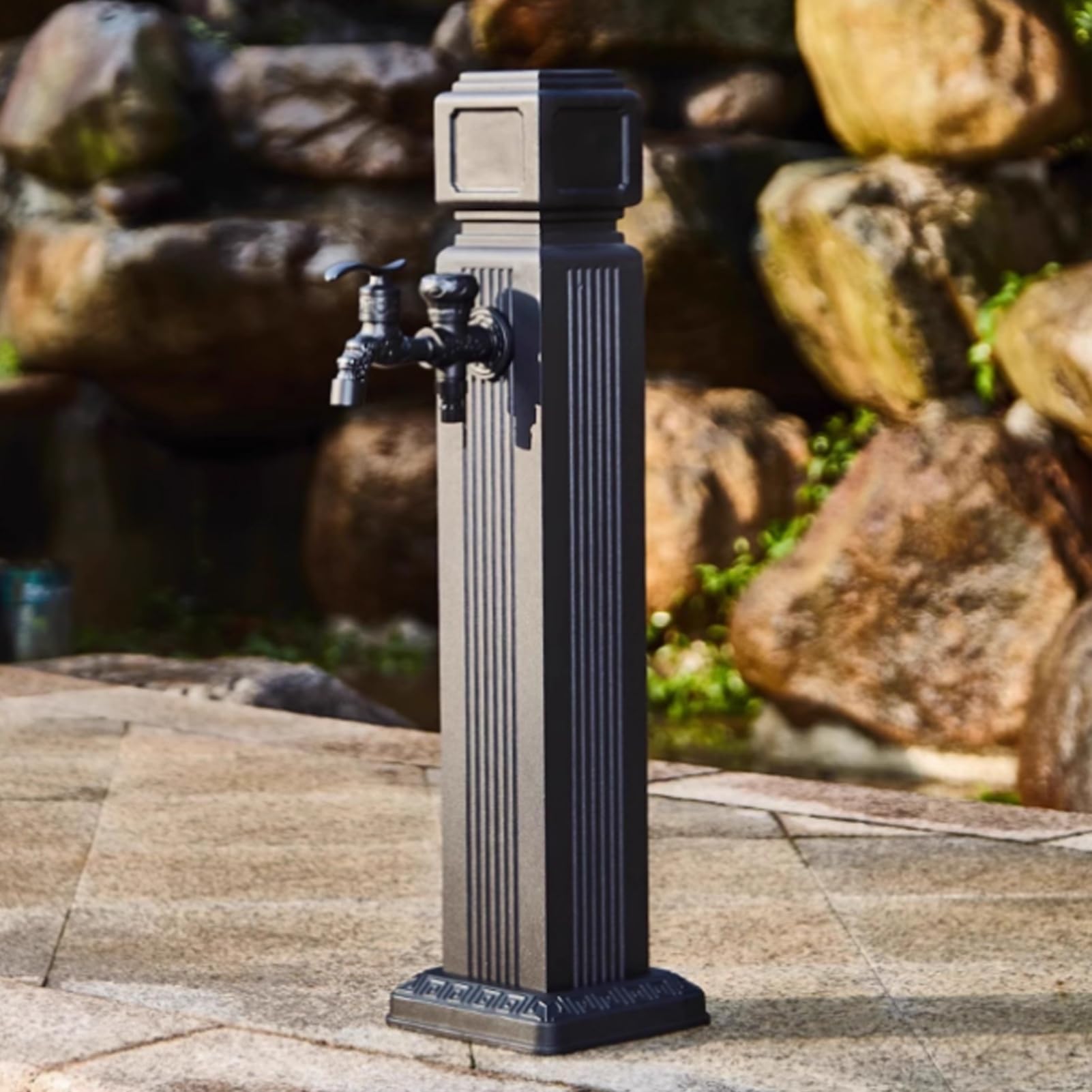 Colonne d'arrosage en Acier Inoxydable pour Jardin, Robinet extérieur Vertical antigel de 110 cm (43,3 po), Solution carrée d'irri