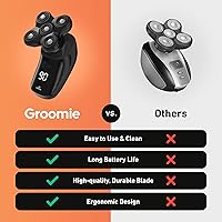Vista 5 de Groomie BaldiePro - Afeitadoras inalámbricas de cabeza calva para hombres, kit de aseo de cabeza ergonómicas e impermeables para hombres calvos