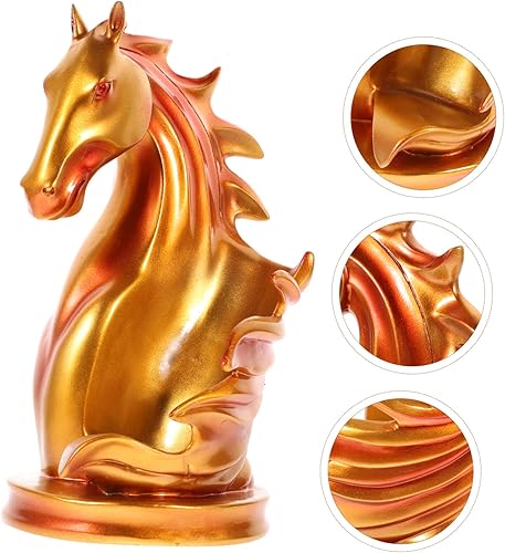 Miniatura 6 de VICASKY Estante de vino Decoración de escritorio Decoración china para Mesa De Prosperidad Escultura Animal Cabeza de Caballo Escultura Elegante
