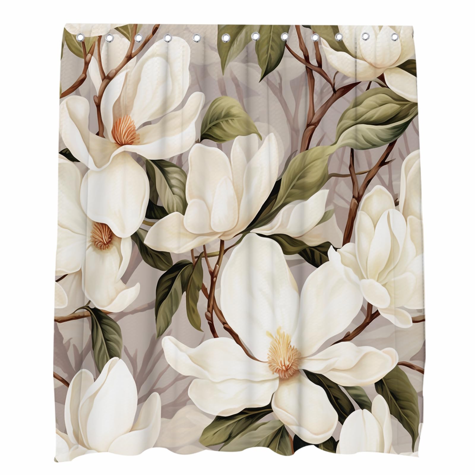 Amazon.com: OTRANTO White Magnolia Flower Shower Curtain Spring Floral