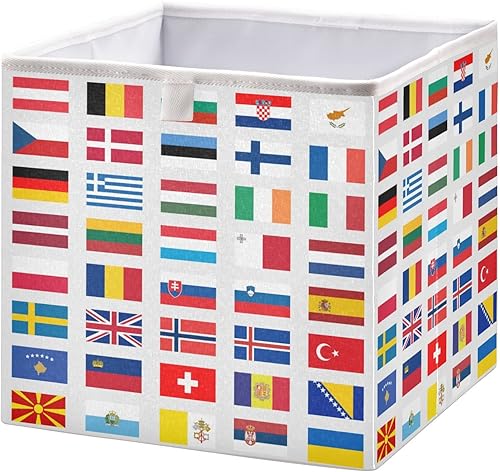 Miniatura 2 de Juego de banderas de campo, cesta de almacenamiento, rectangular, plegable, para guardería, lindo organizador para maquillaje, armario, baño,