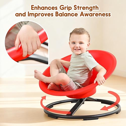 Miniatura 8 de Silla Giratoria para Niños Autistas, Juguetes de Sentarse y Girar para Autismo para Edad 3+, Silla Giratoria Sensorial que Mejora las Habilidades