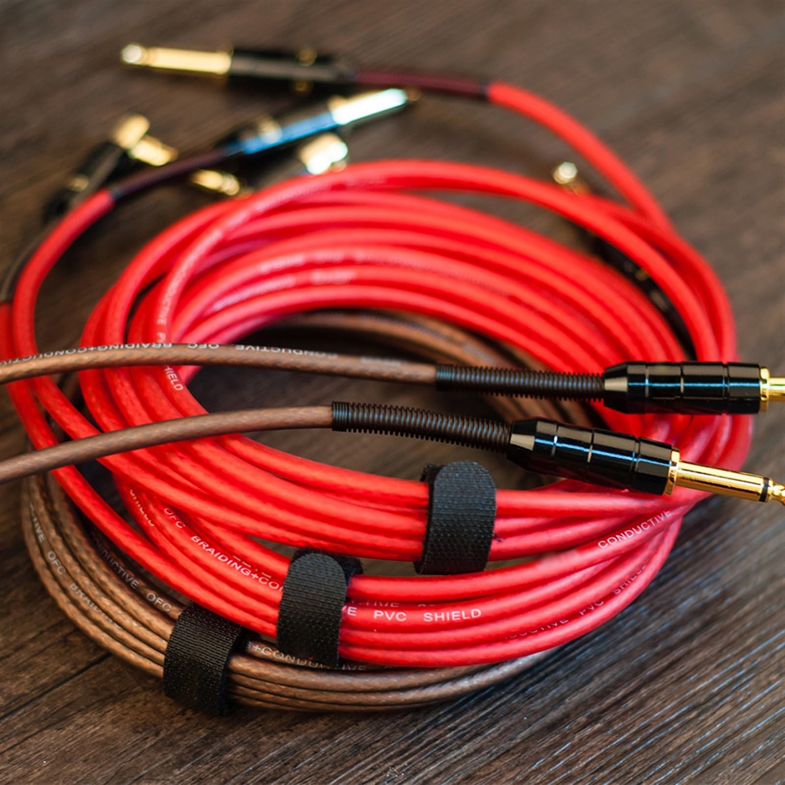 akcesoria do gitary 3M Elektryczna Gitara Basowa Linia Kablowa Audio Do Redukcji Szumów Osłona Przewód Gitarowy 6.35mm Wtyczki Kable Pcv (Color : 01)