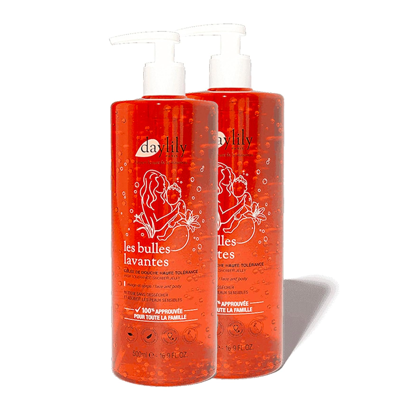 Daylily | Les Bulles Lavantes – Gelée de Douche | Enrichie en Glycérine Végétale Bio | Nettoie et Protège la Peau | Mousse Fine et Soyeuse | Végan & Cruelty Free | Fabriquée en France | Lot de 2x500mL