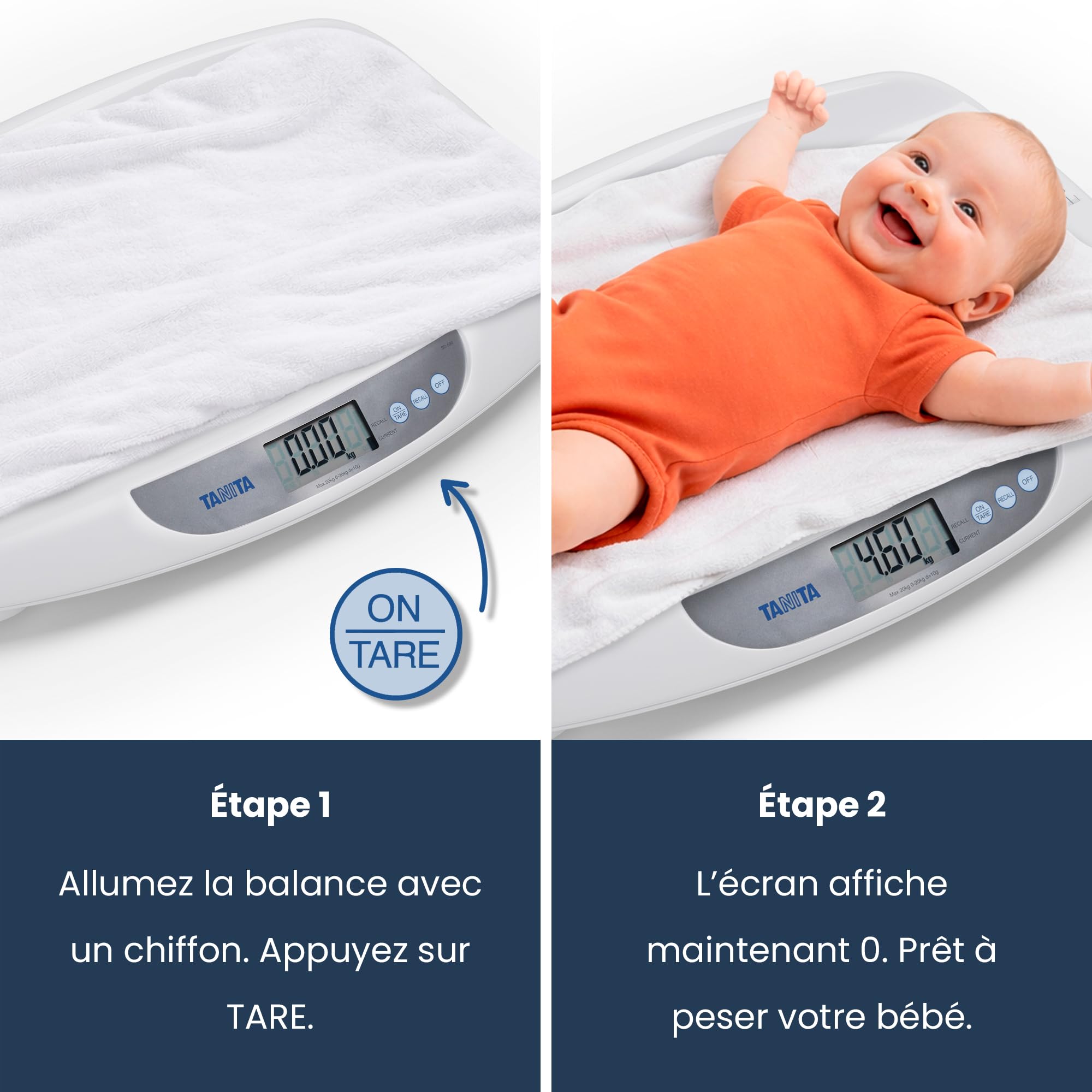TANITA BD-590 Pèse-Bébé Numérique avec Longueur Mètre Blanc
