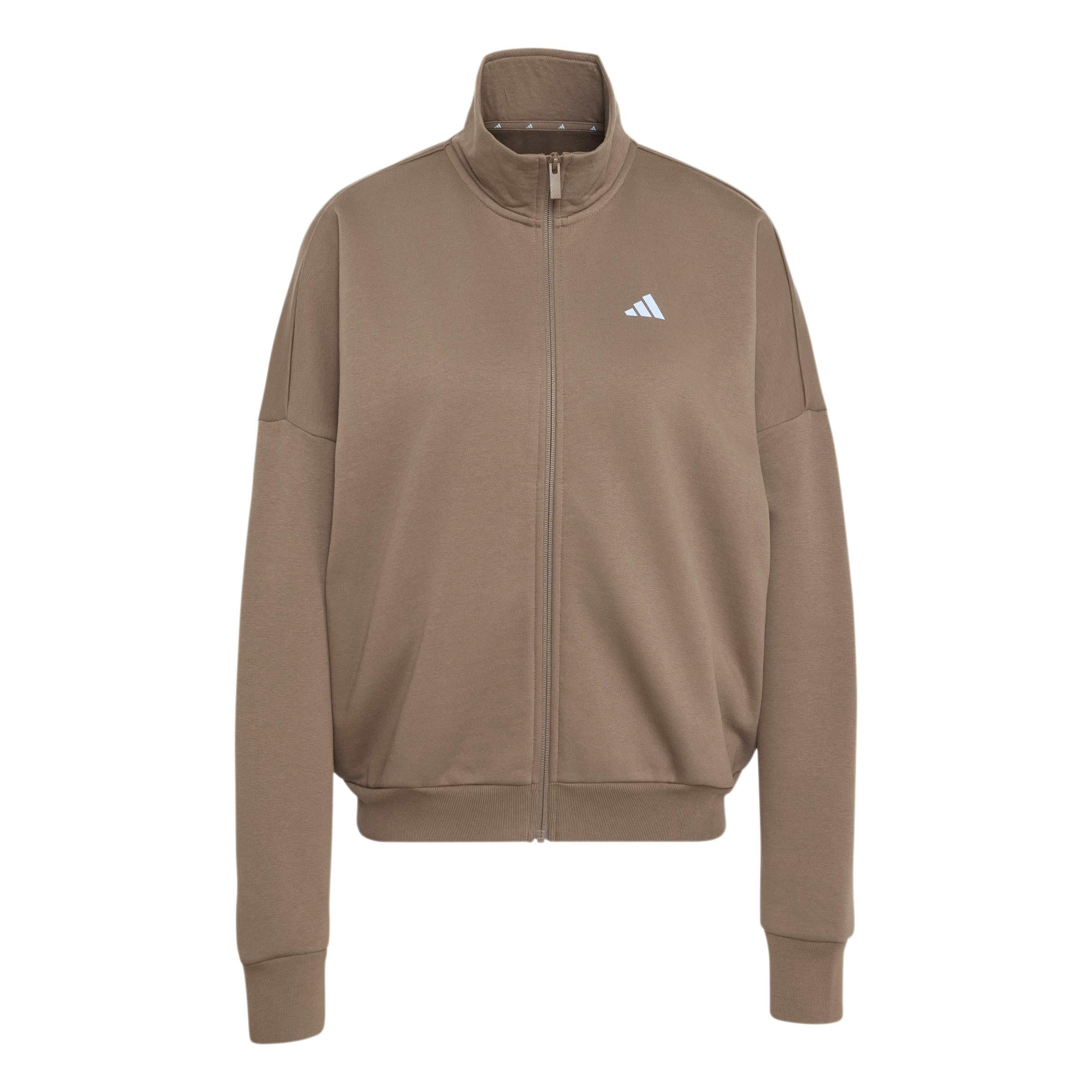 adidas Kobiety 3 Stripes Studio Tracktop Sweatshirt, earth strata, L