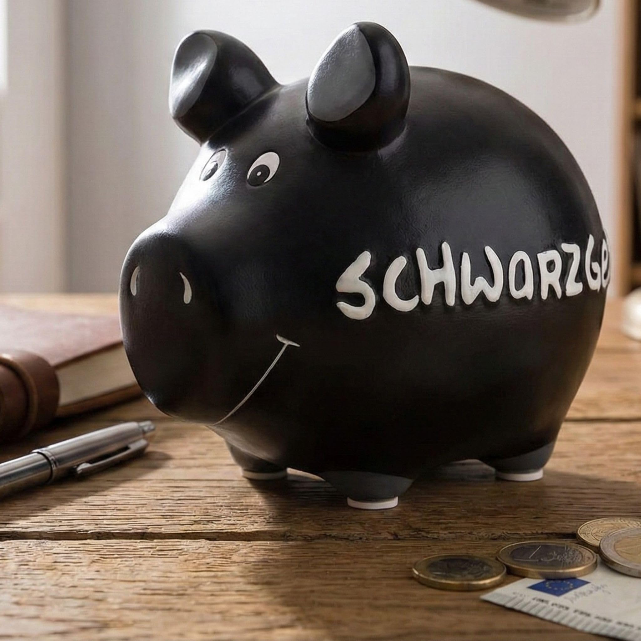 Lustiges SPARFUCHS Sparschwein orange - große 15 cm Keramik Spardose