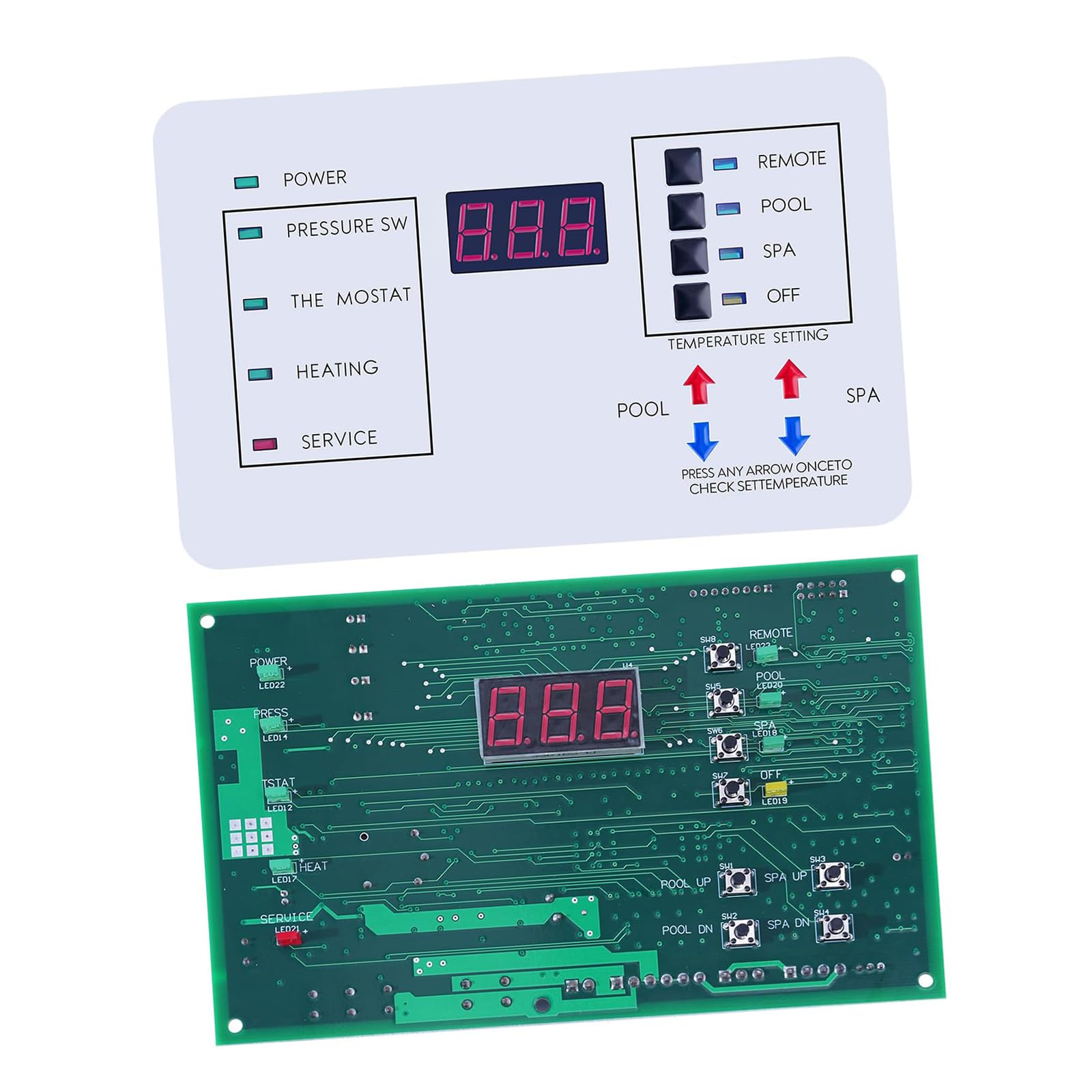 Placa de repuesto con regulador de temperatura digital, pantalla LCD para calentadores de piscina o spa LN TSI200 250 Series Regulador digital para piscinas