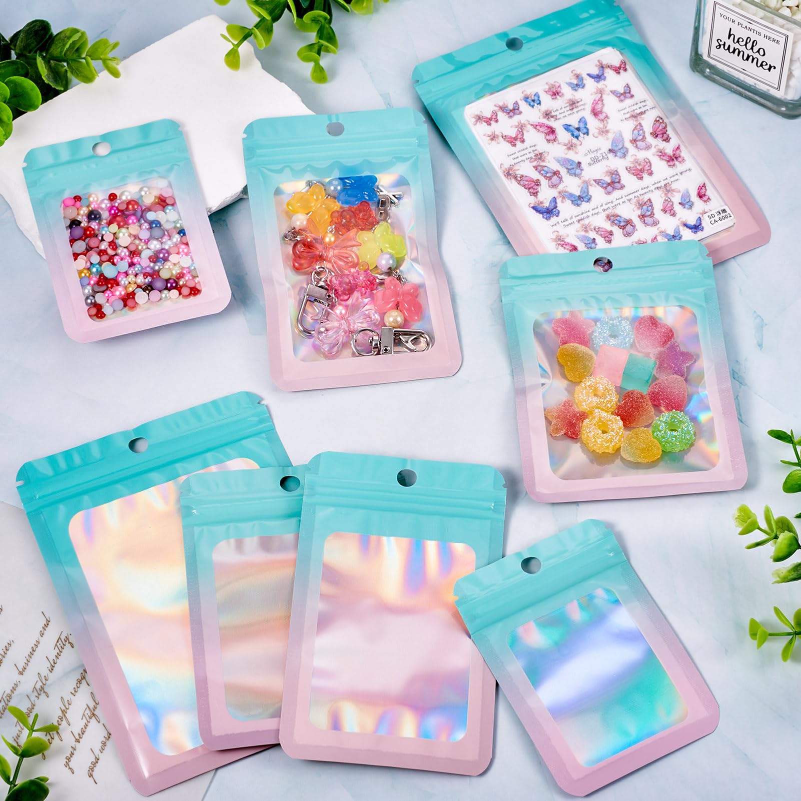 Amazon.co.jp: Beadthoven オーロラ チャック付きポリ袋 小分け収納用