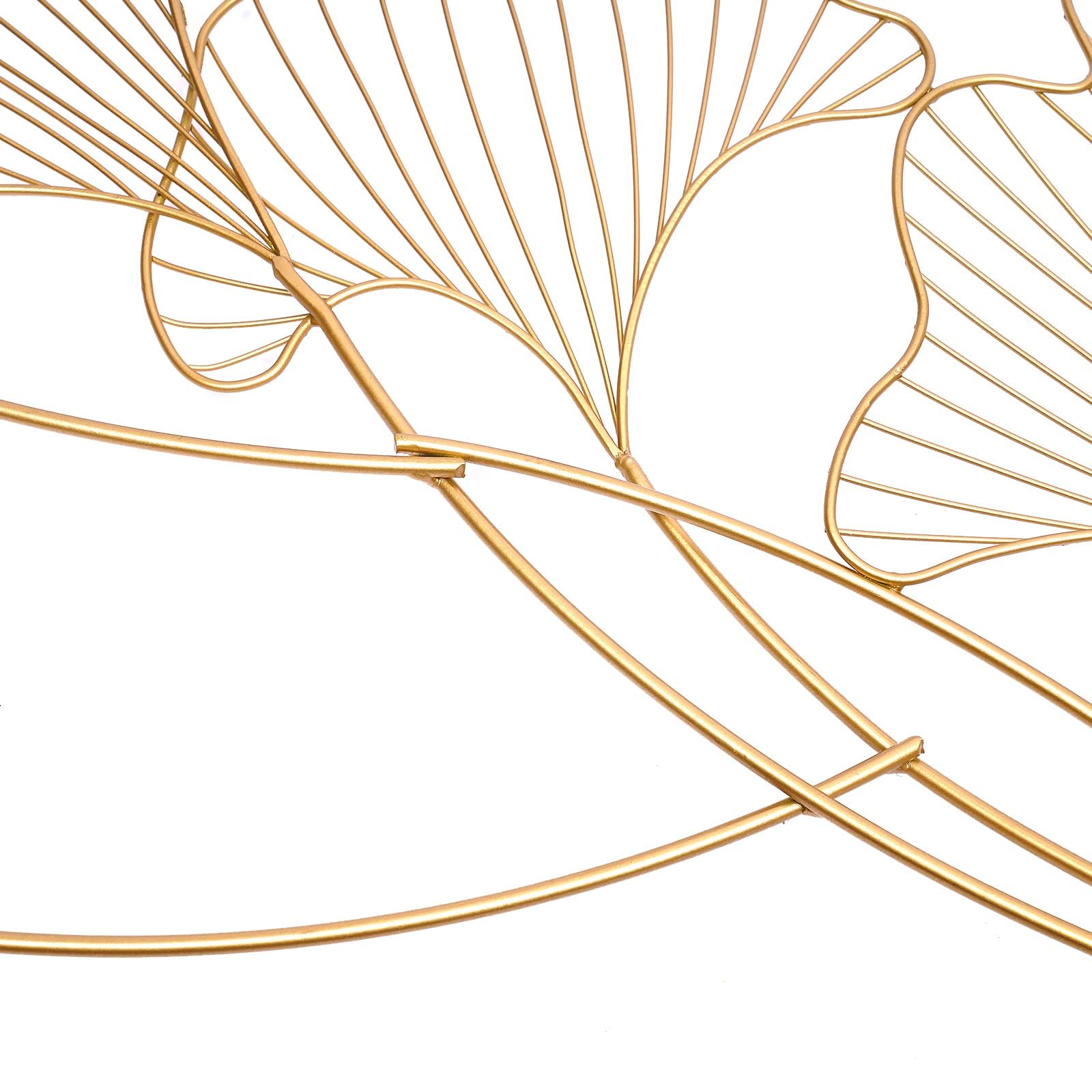Ginkgo - Escultura de metal para pared, decoración creativa de pared, diseño de chapa para salón, 120 x 57 cm