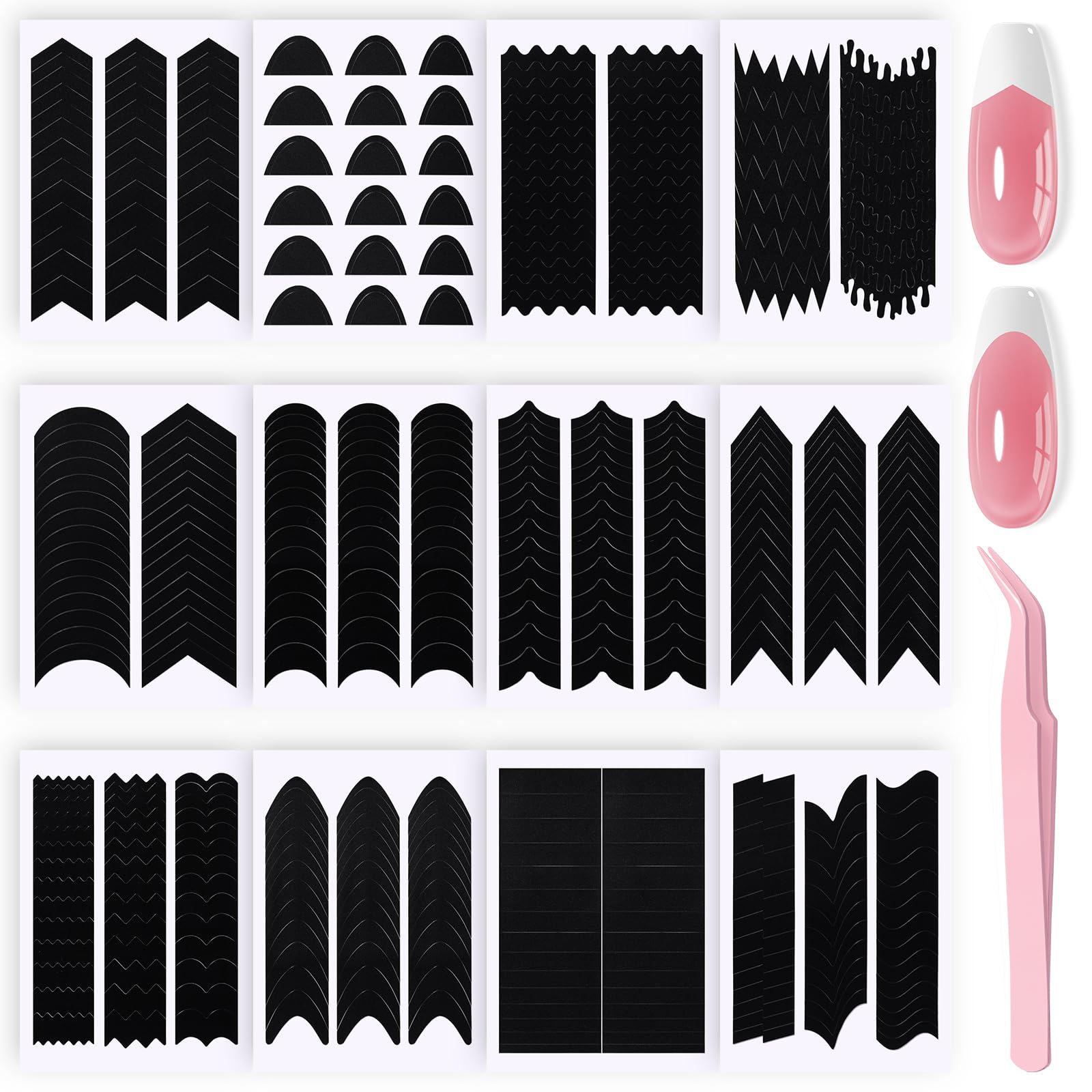 MelodySusie 48 Sheets French Manicure Nail Stickers