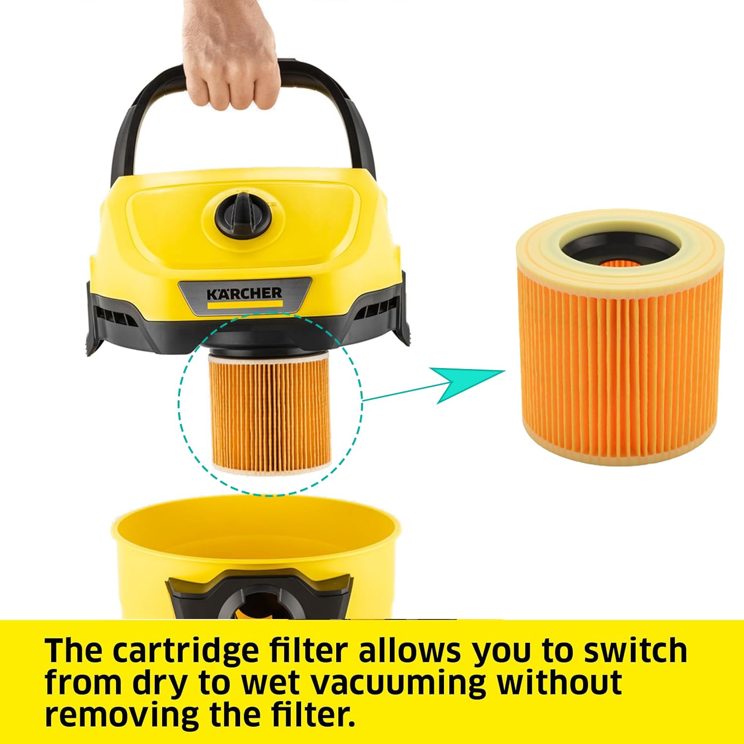 2 pezzi filtro in schiuma umido e secco per Karcher-WD serie NT