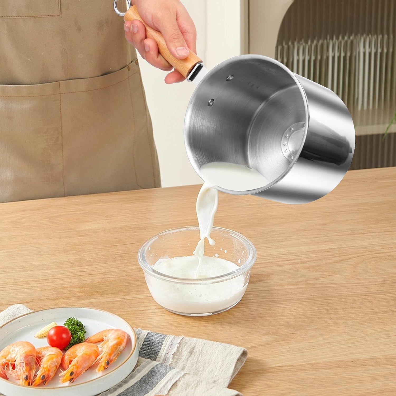 Deep Fryer Pot with Basket and Lid, Stainless Steel Frying Pot with Handle and Tongs Nonstick Deep Fryer 3L/101oz Multipurpose Fryer Pot for Frying Fish Shrimp Chicken Fries