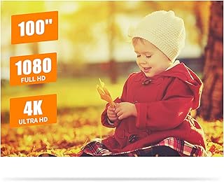 KKcare Tela de projeção de metal portátil de 100 polegadas tela de filme anti-luz 16:9 3D 4K 1080P HD tela de projeção dobrável fácil de limpar com fitas de fixação para home theater entretenimento interno e externo