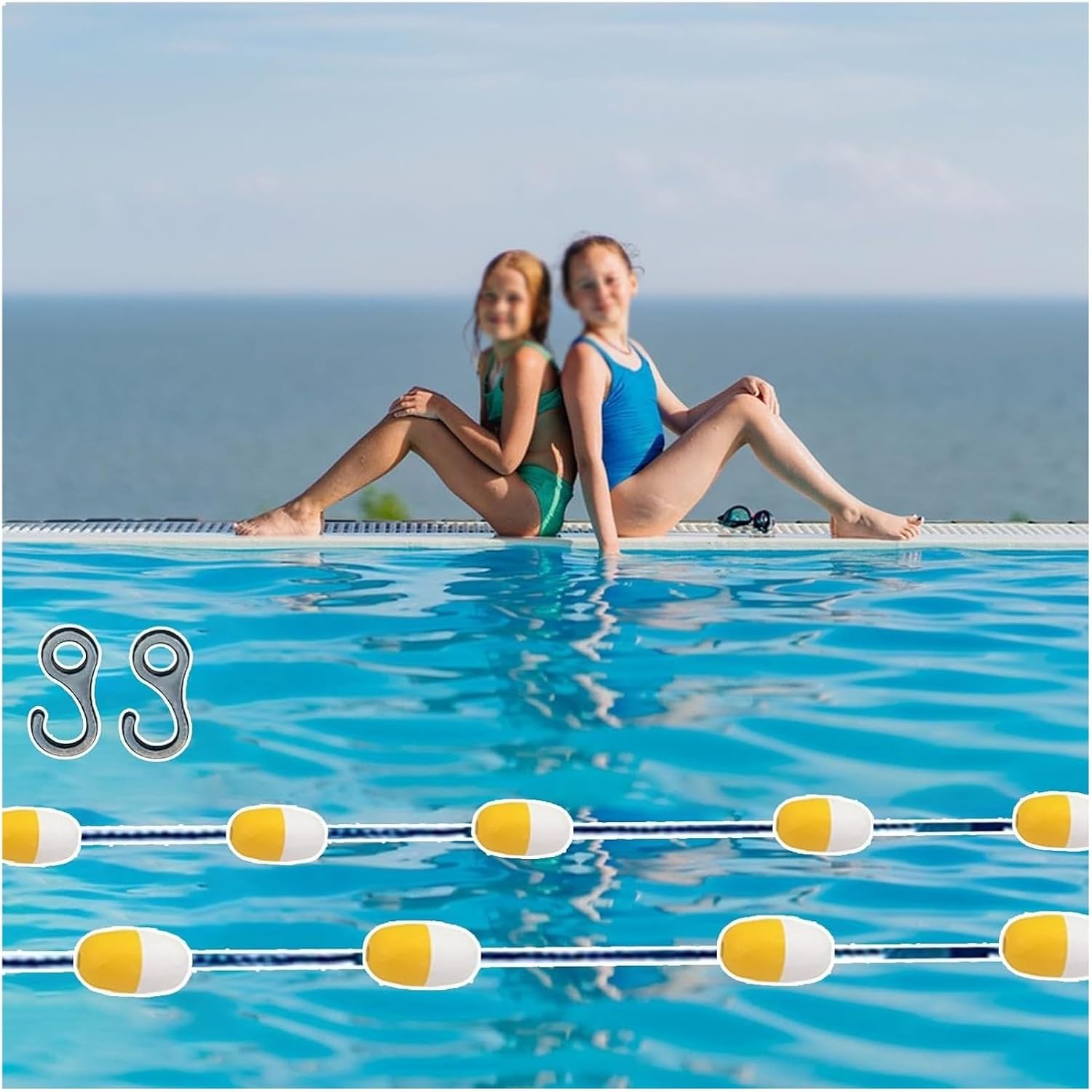 Pool Buoy,Pool Divider Rope Float, Pool Lane Divider Floats,Effective Visibility Rope Buoy, Floating Safety Swim Line