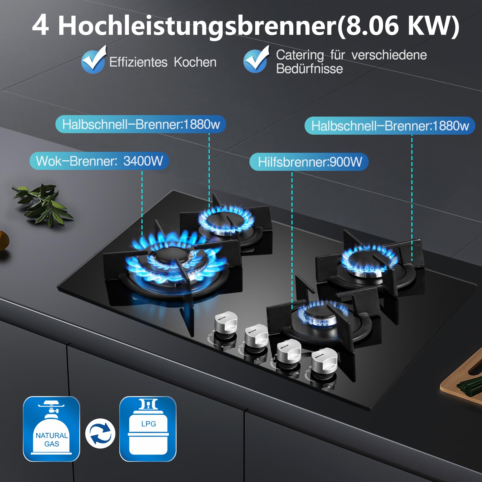 TopStrong Gaskochfeld 4 Flammig – Bild 6