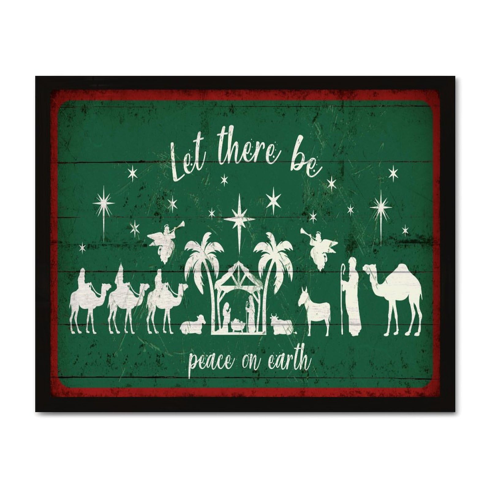 Panneau de décoration murale de ferme en bois noble et lettrage sacré de Noël