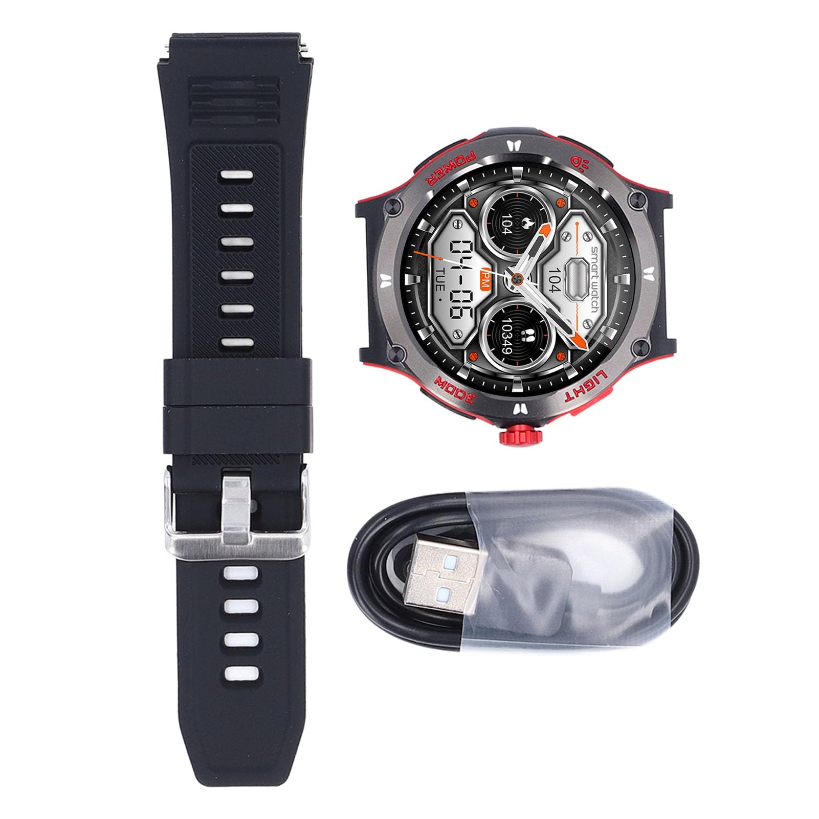 Smart Watch per Uomo e Donna, Fitness Tracker Bluetooth Impermeabile con Touchscreen da 1,53 Pollici per Sport All'aria Aperta, Escursionismo, Passeggiate, Ciclismo (rosso)