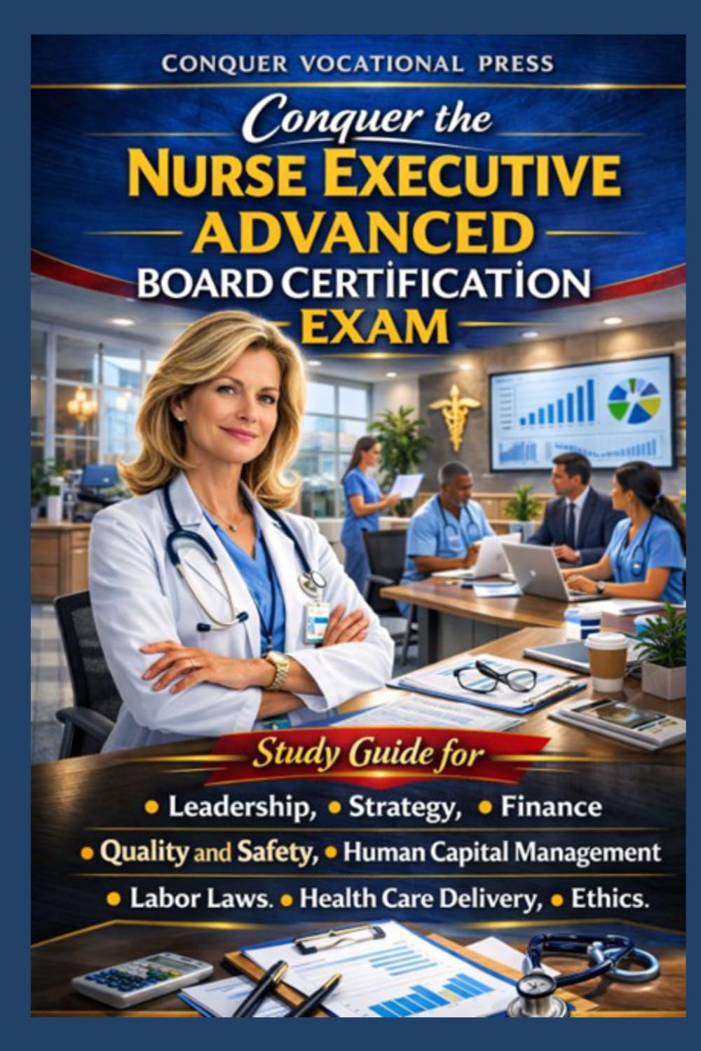 Conquer the Nurse Executive Advanced Board Certification Exam: Study Guide for Leadership, Strategy, Finance, Quality and Safety, Human Capital ... Care Delivery, and Ethics (Healthcare Exams)